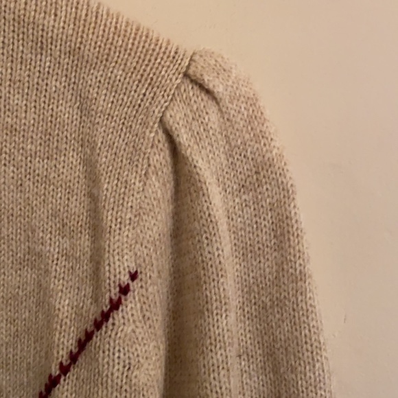 Super cute mint vintage condition Argyle sweater with Princess Sleeves S - Picture 4 of 8